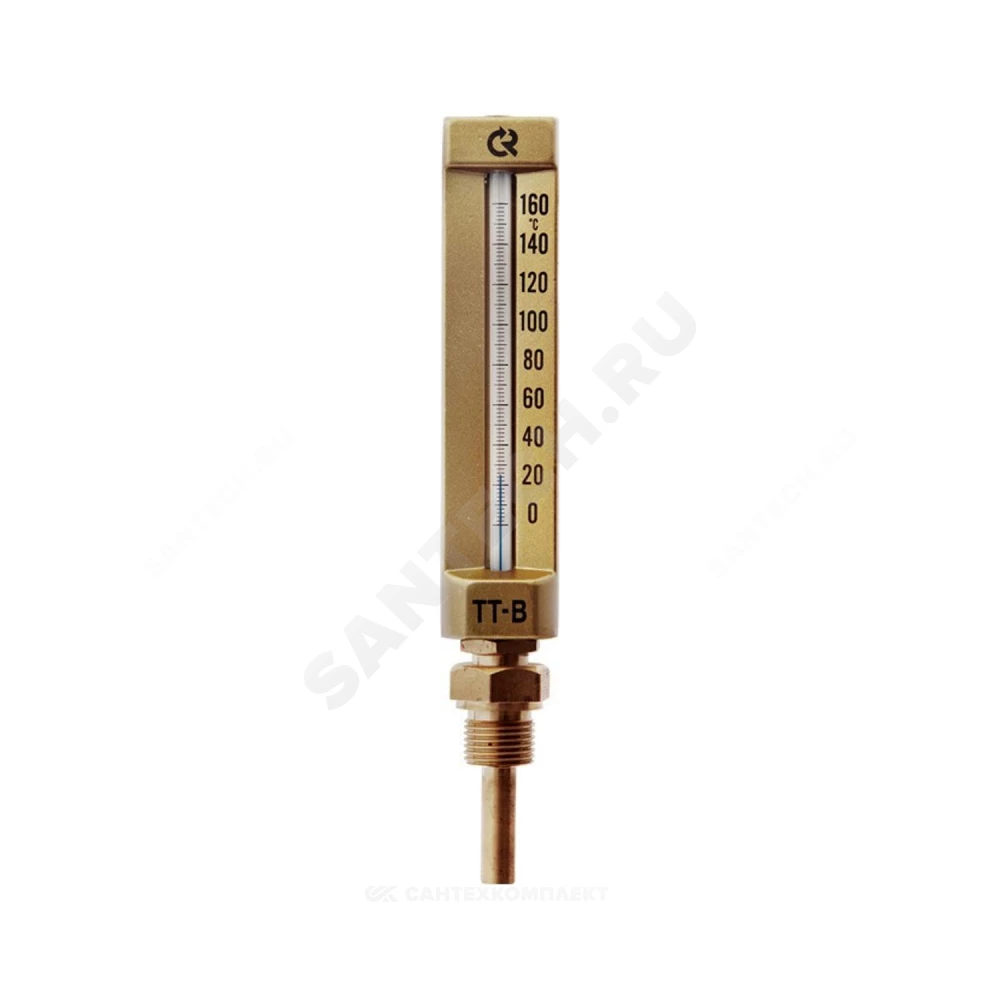 Термометр жидкостной виброустойчивый прямой 160С L=100мм G1/2" ТТ-В-110 110/100 Росма