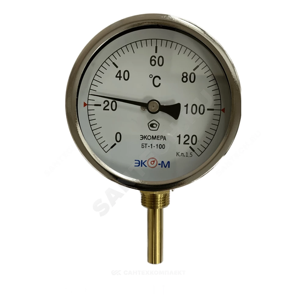 Термометр биметаллический радиальный Дк63 120С L=60мм БТ-1-63 ЭКОМЕРА БТ-1-63-120С-L60-РИ
