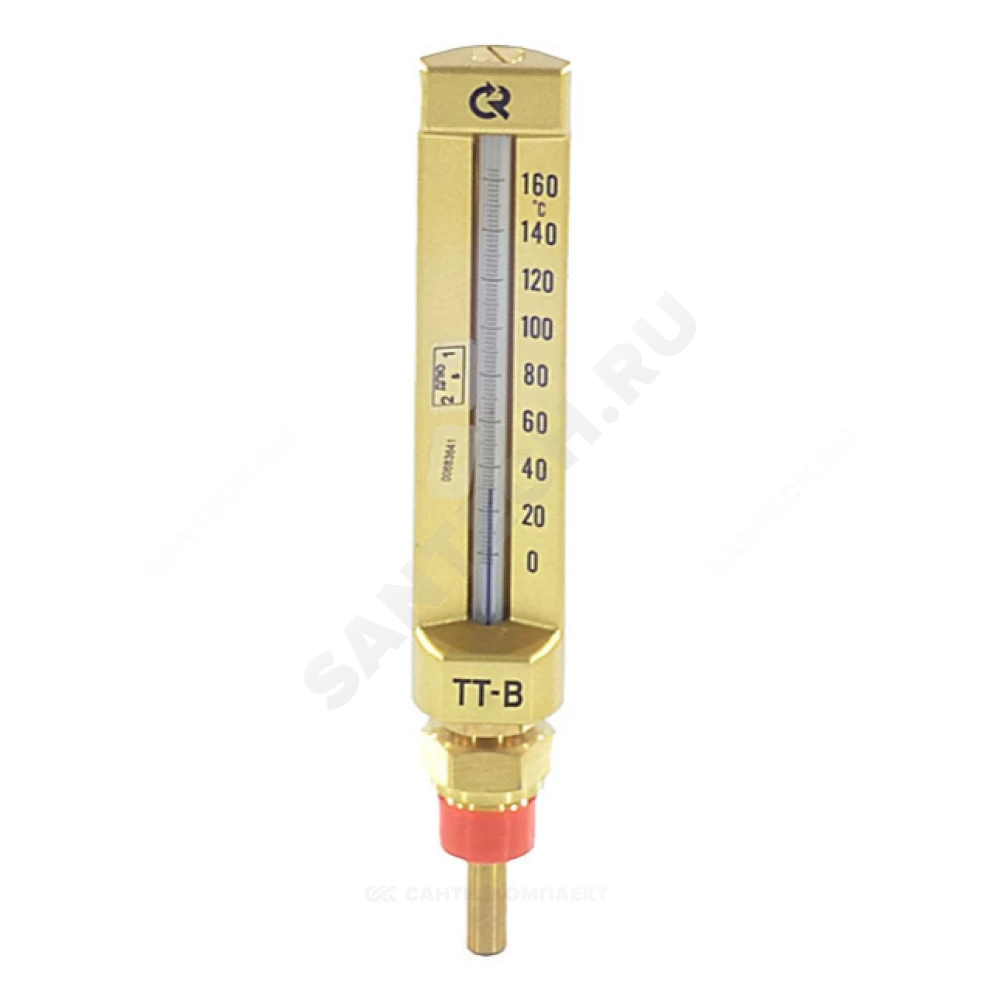 Термометр жидкостной виброустойчивый прямой 160С L=150мм G1/2" ТТ-В-150 150/150 Росма 00000007699