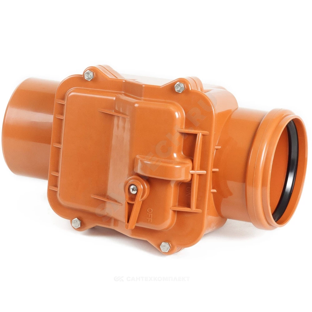 Клапан НПВХ обратный канализационный коричневый Дн 250 б/нап в/к 2481178