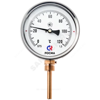Термометр биметаллический радиальный Дк100 L=150мм G1/2" 350С БТ-52.211 Росма 00000002669