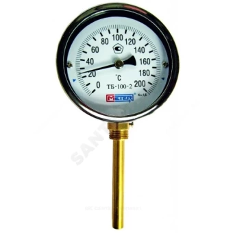Термометр биметаллический радиальный Дк100 L=40мм G1/2" 160С ТБ-100-2 Метер