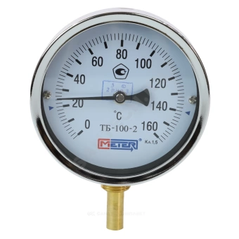 Термометр биметаллический радиальный Дк100 160С L=40мм G1/2" ТБ-100-2 Метер