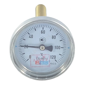 Термометр биметаллический осевой Дк63 120С L=80мм G1/2" ТБ63 Метер