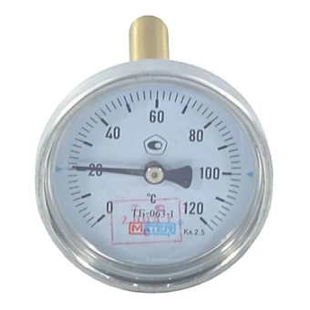 Термометр биметаллический осевой Дк63 L=60мм G1/2" 120С ТБ63 Метер