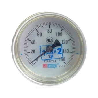 Термометр биметаллический осевой Дк63 L=80мм G1/2" 160С ТБ63 Метер